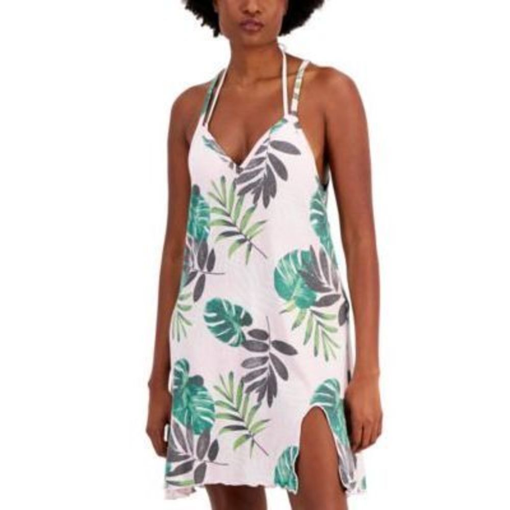 Miken Juniors' Printed Cover-Up Dress Women's Multicolor Swimsuit L